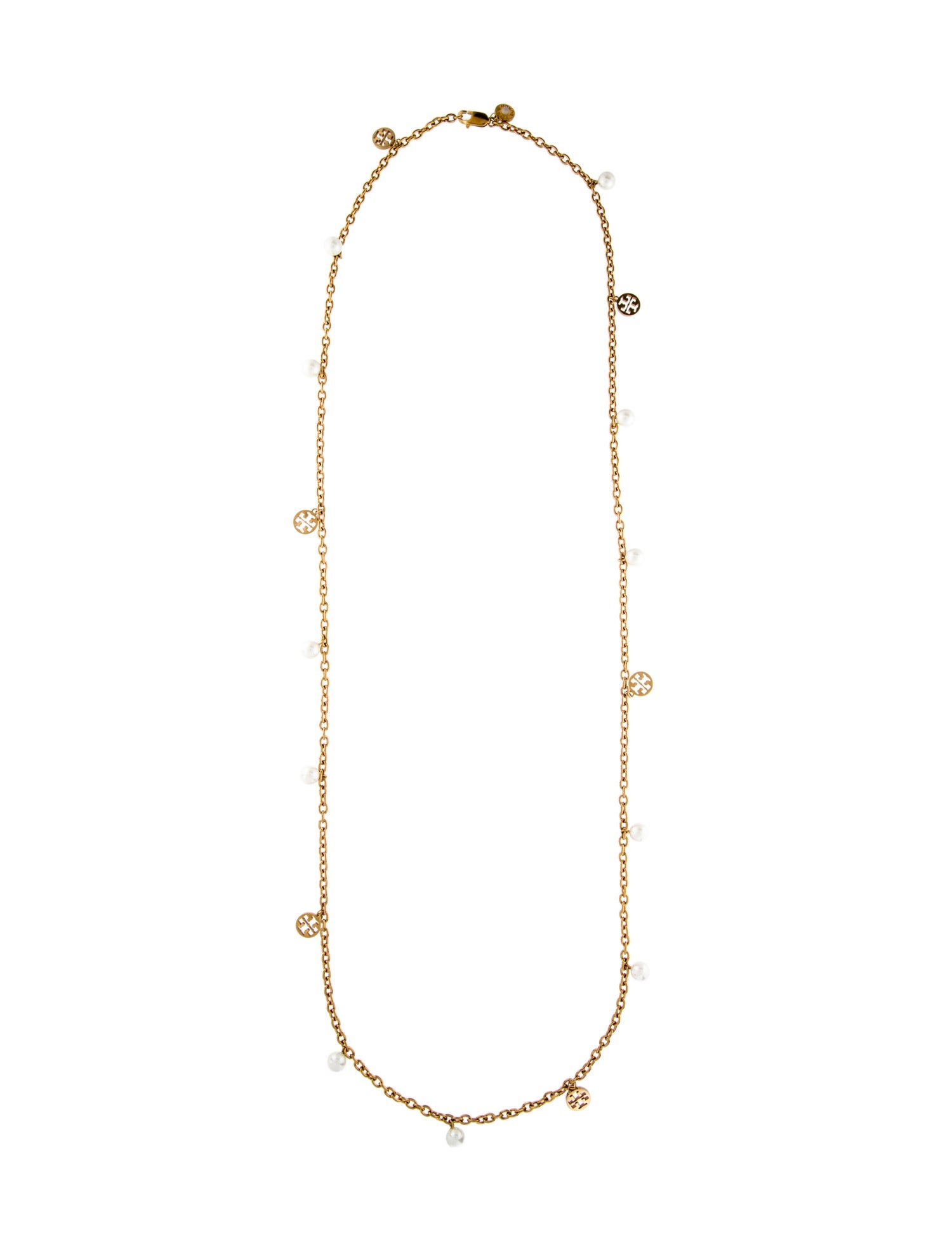 Tory Burch Faux Pearl Station Necklace
