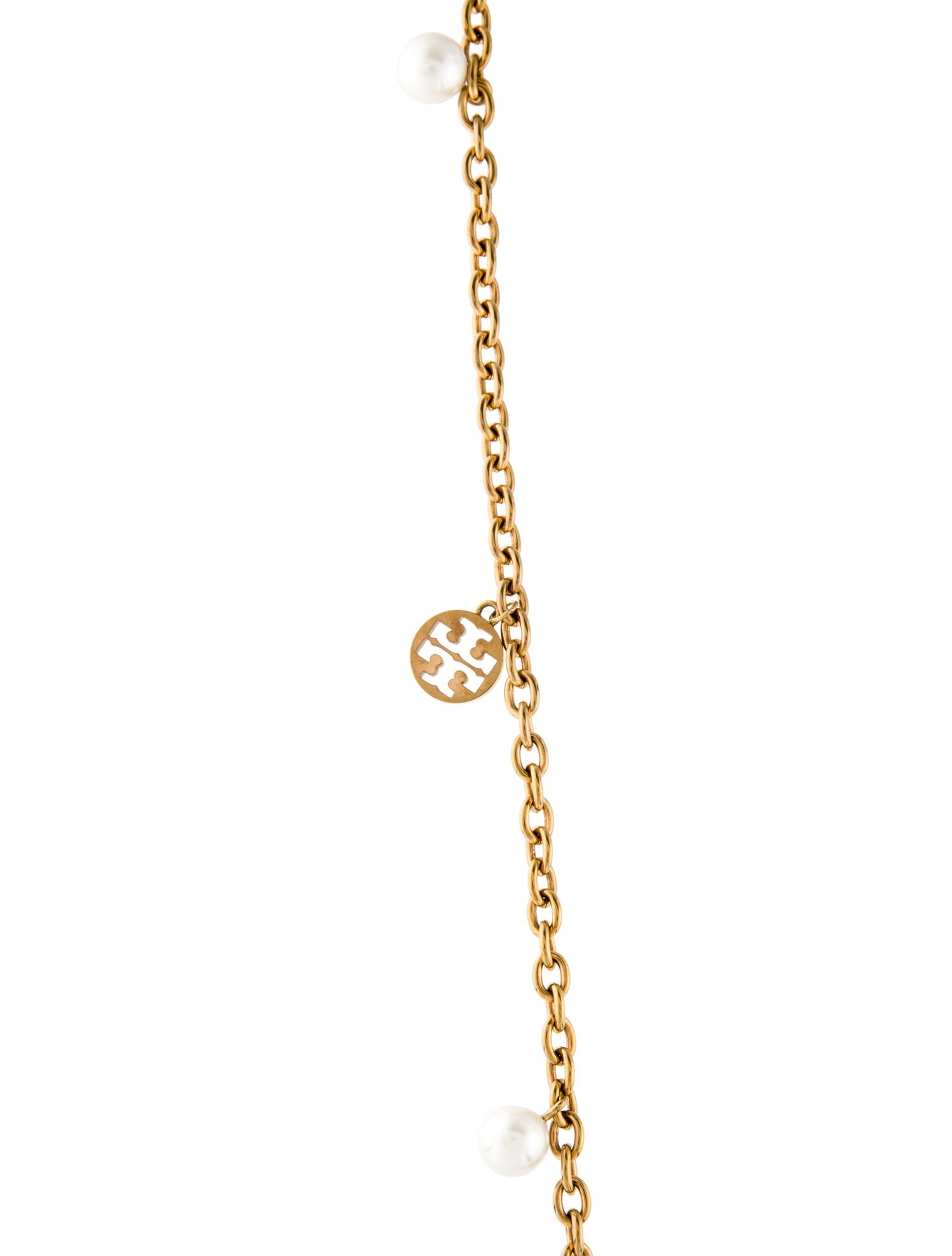 Tory Burch Faux Pearl Station Necklace