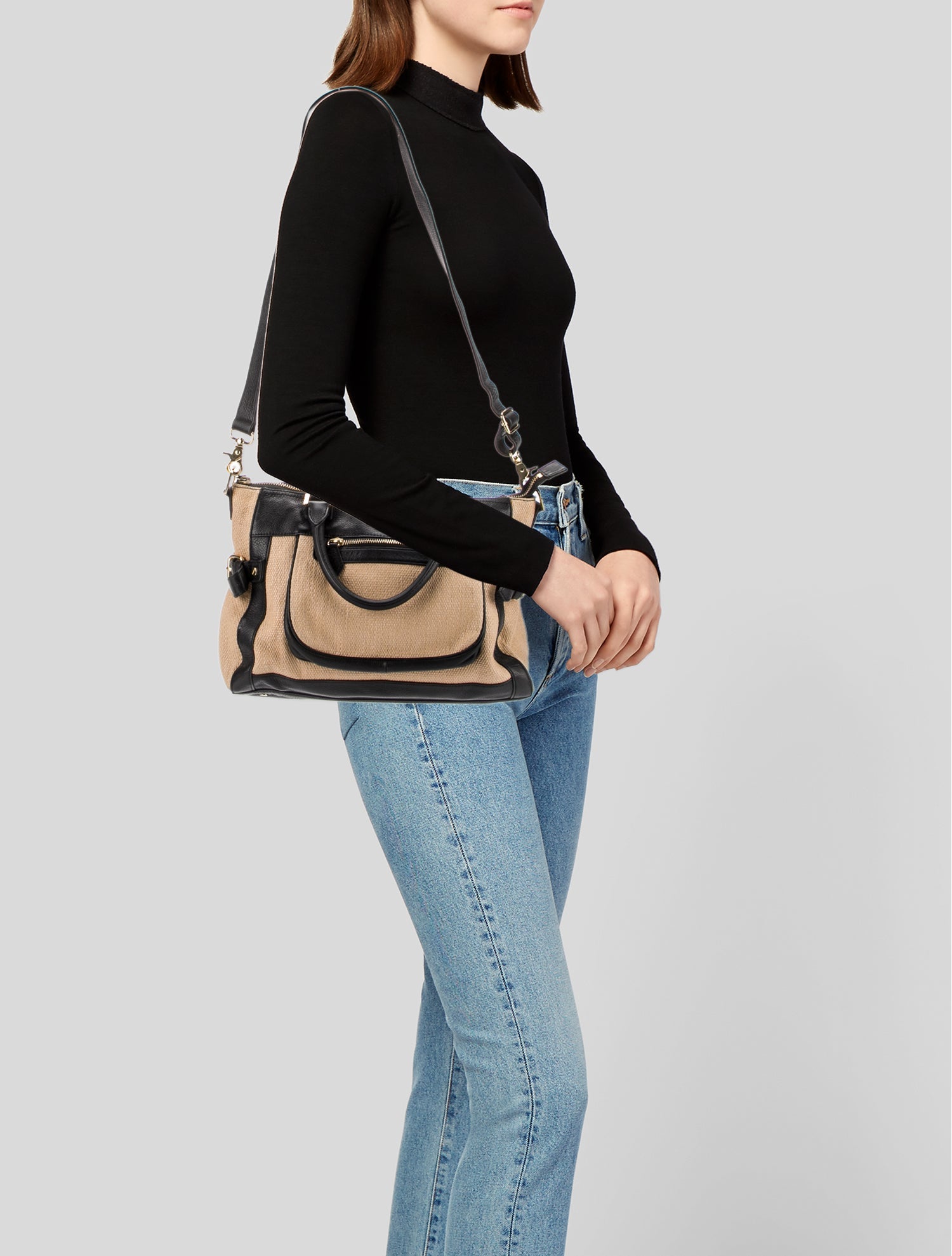 Tory Burch Raffia Top Handle Bag