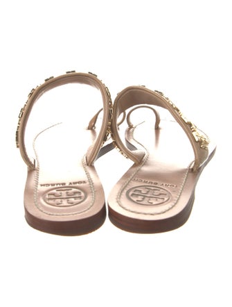 Tory Burch Signature Logo Leather Slides