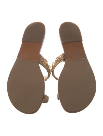 Tory Burch Signature Logo Leather Slides