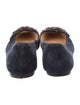 Tory Burch Suede Crystal Embellishments Ballet Flats