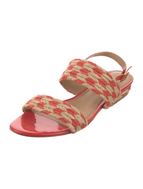 Tory Burch Patent Leather Animal Print Slingback Sandals