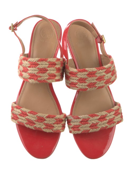 Tory Burch Patent Leather Animal Print Slingback Sandals