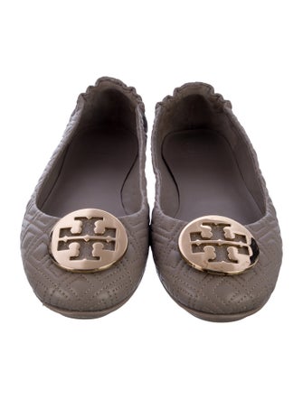 Tory Burch Signature Logo Leather Ballet Flats