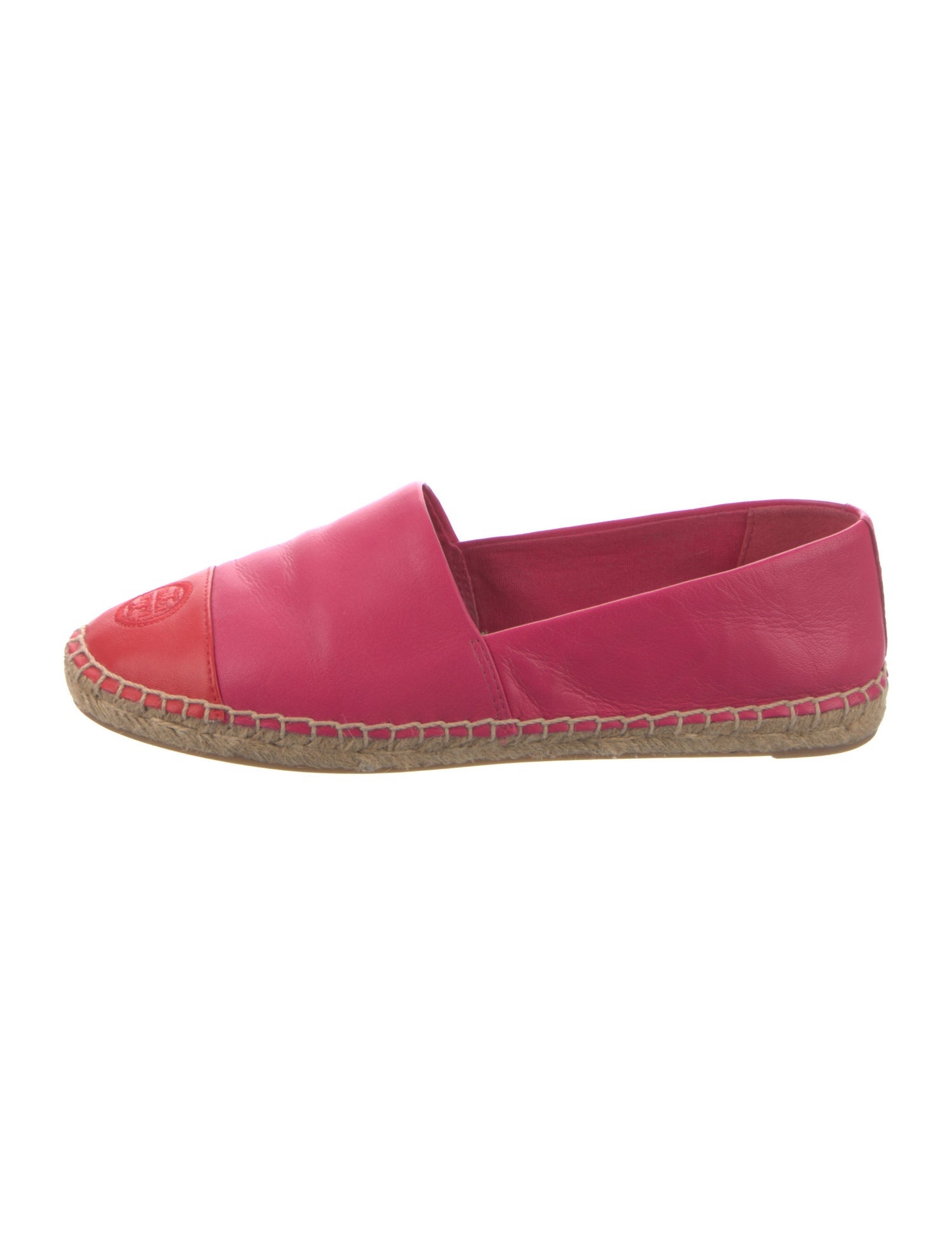 Tory Burch Leather Embroidered Accent Espadrilles