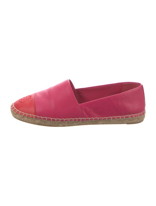 Tory Burch Leather Embroidered Accent Espadrilles