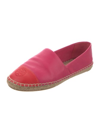 Tory Burch Leather Embroidered Accent Espadrilles