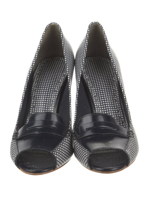 Tory Burch Leather Plaid Print Pumps