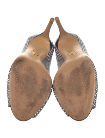 Tory Burch Leather Plaid Print Pumps