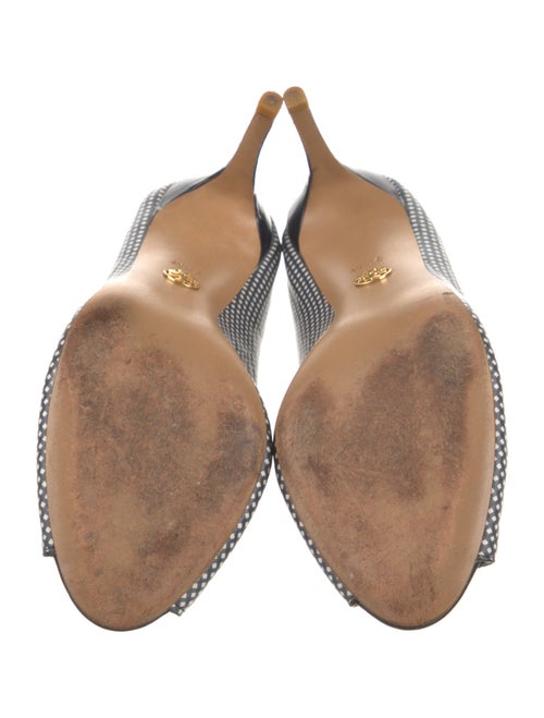 Tory Burch Leather Plaid Print Pumps