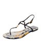 Tory Burch Patent Leather Printed T-Strap Sandals