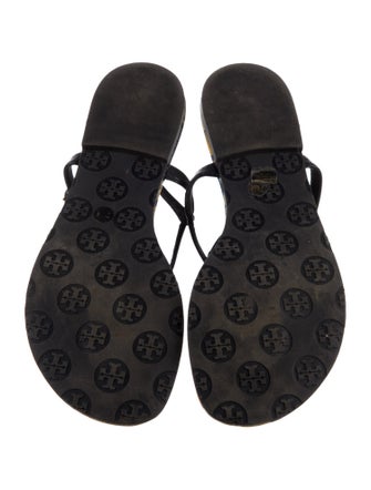 Tory Burch Patent Leather Printed T-Strap Sandals