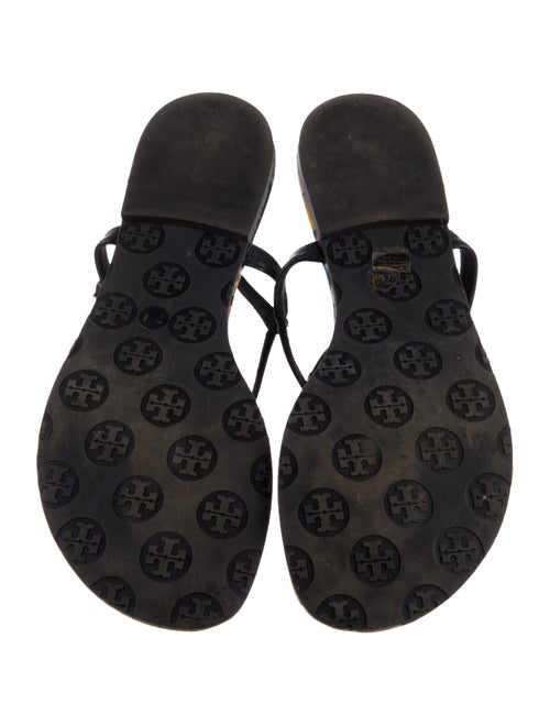 Tory Burch Patent Leather Printed T-Strap Sandals
