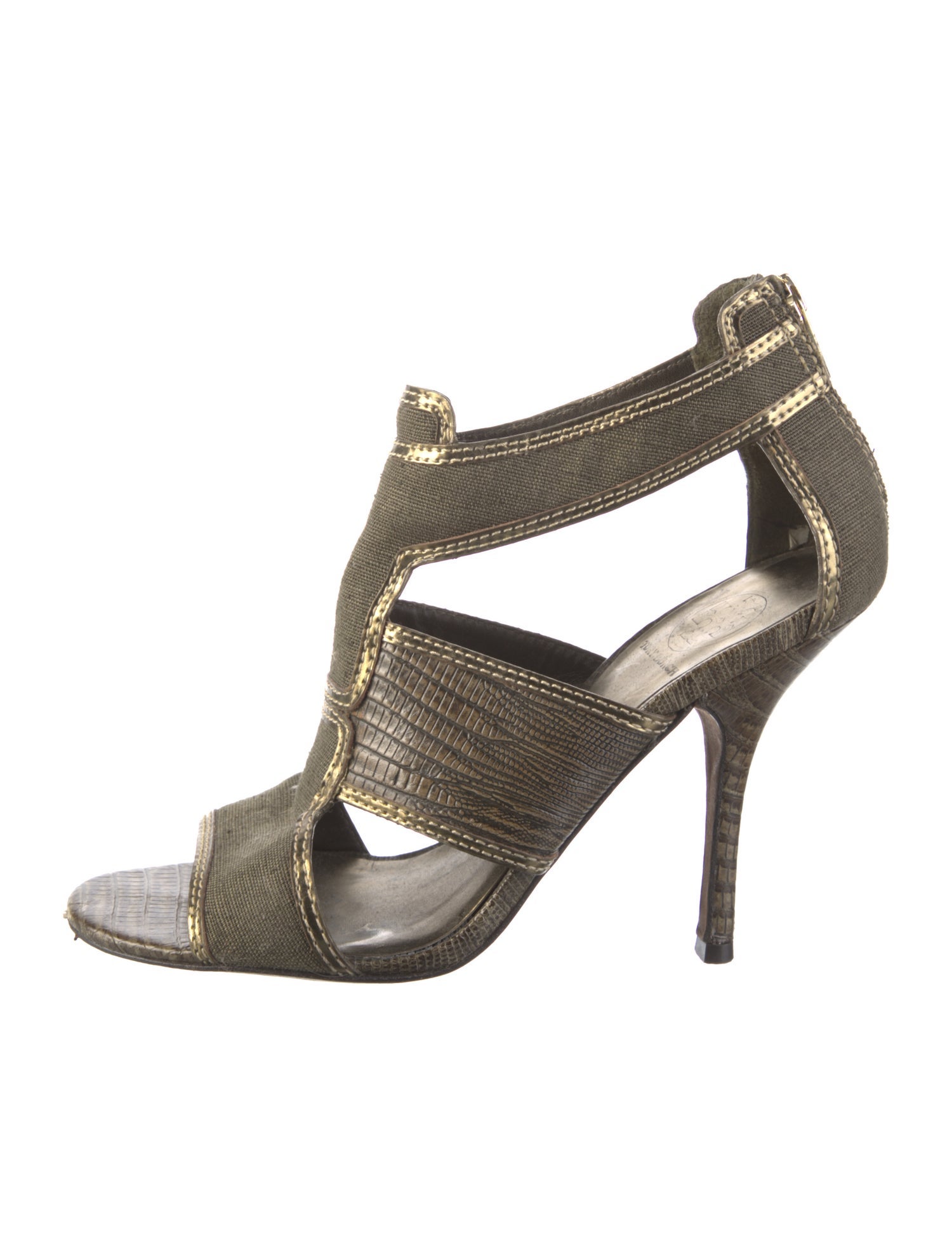 Tory Burch Canvas T-Strap Sandals