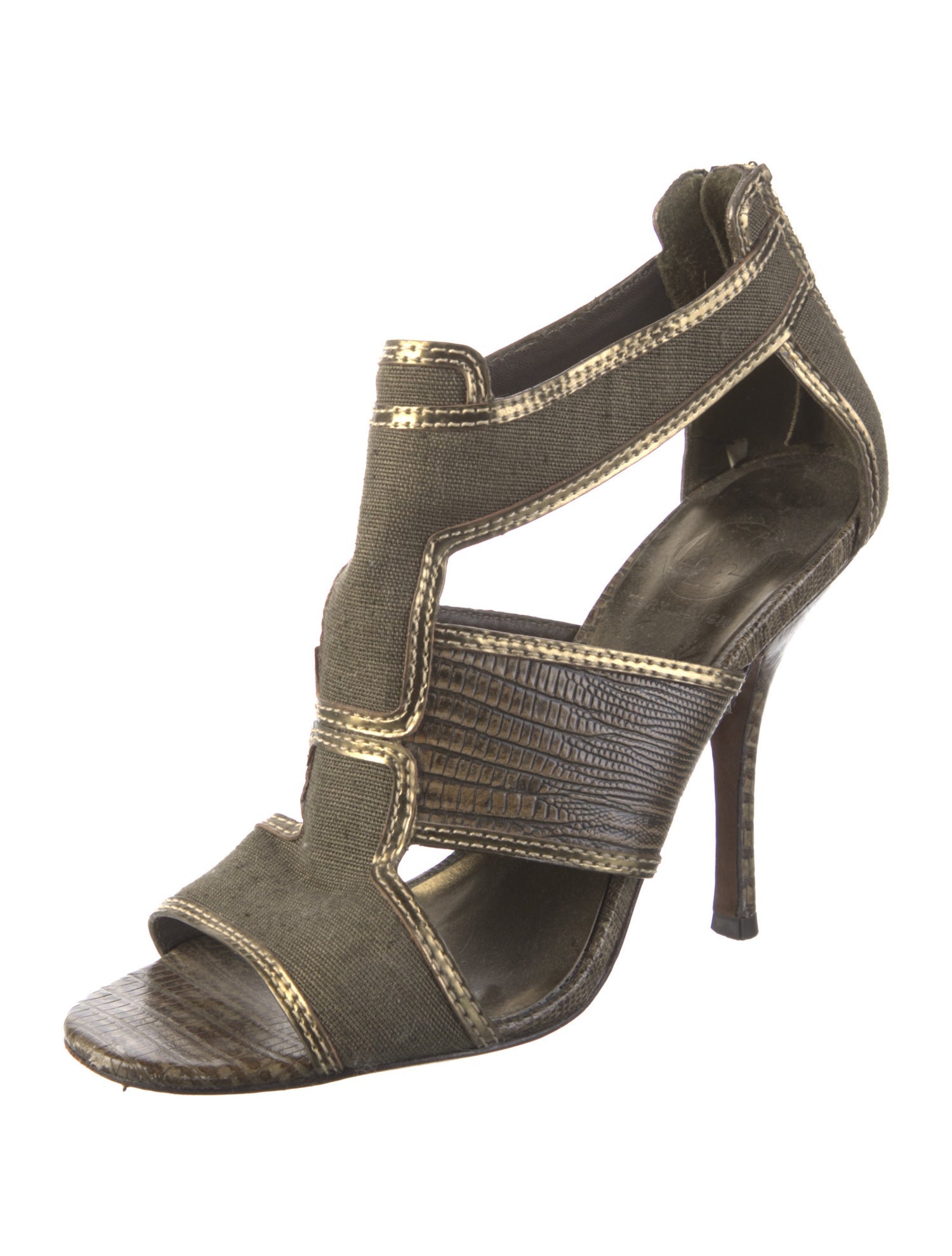 Tory Burch Canvas T-Strap Sandals