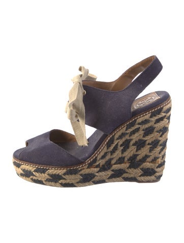 Tory Burch Sandals Canvas Printed Espadrilles US 9 |