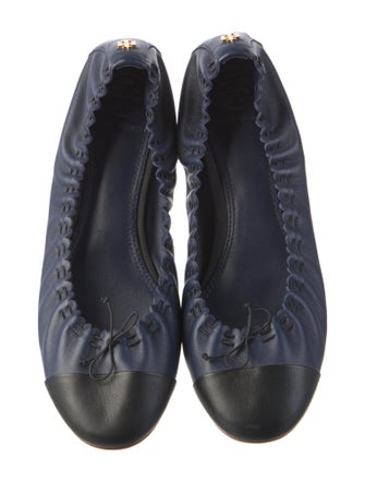 Tory Burch Signature Logo Leather Ballet Flats