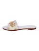Tory Burch Leather Floral Print Slides