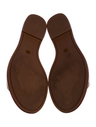 Tory Burch Leather Floral Print Slides