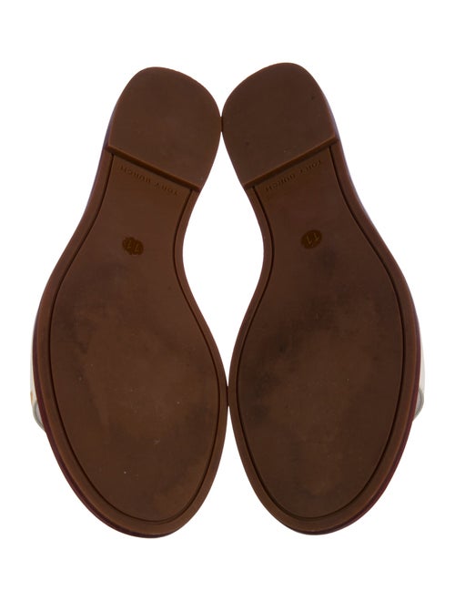 Tory Burch Leather Floral Print Slides