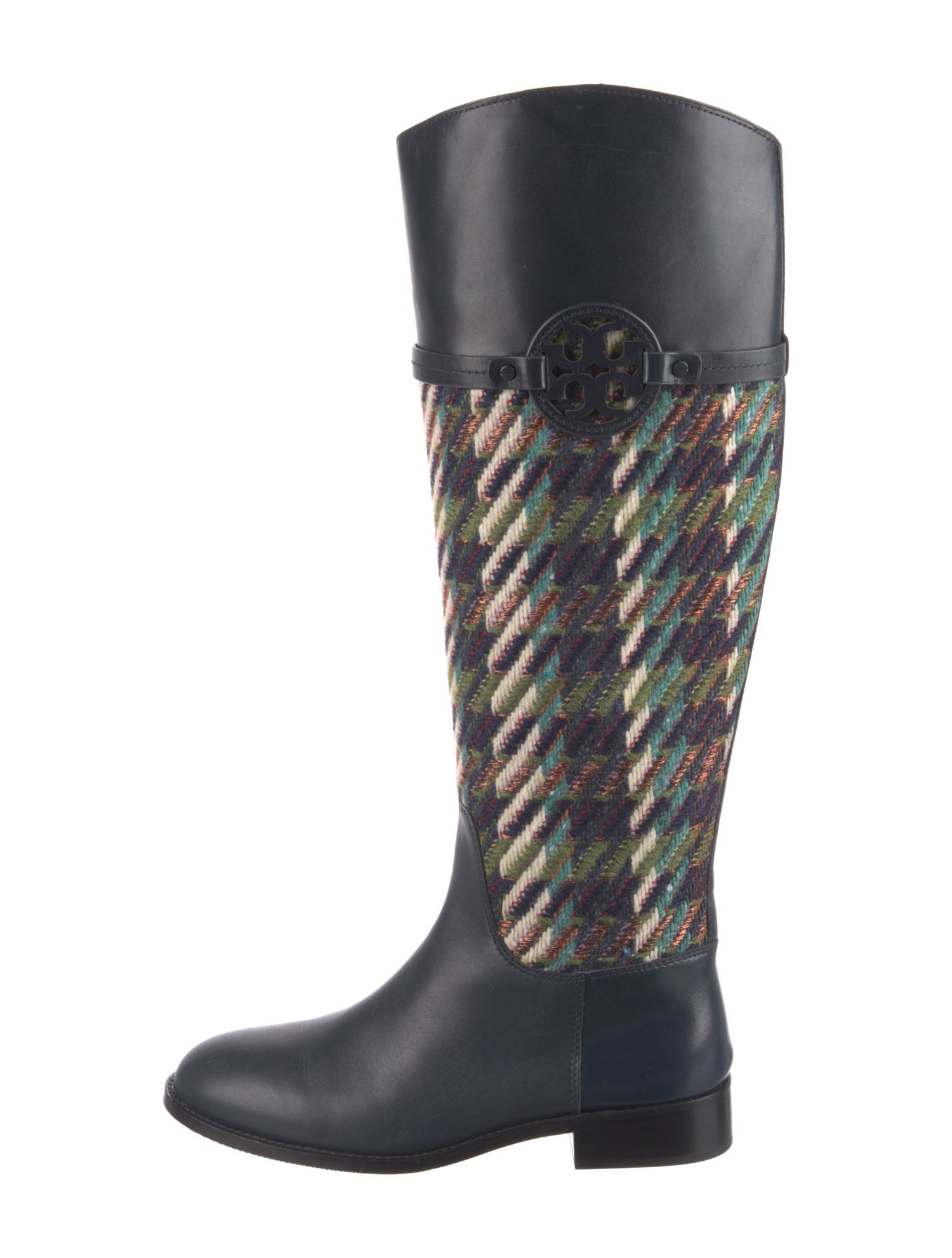 Tory Burch Leather Printed Riding Boots