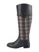 Tory Burch Leather Printed Riding Boots