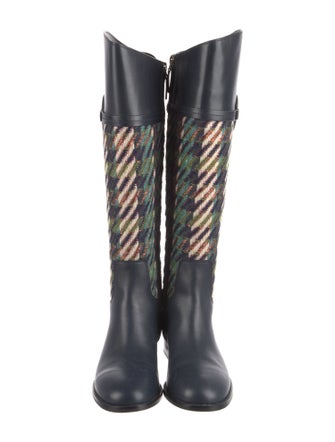 Tory Burch Leather Printed Riding Boots