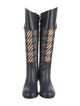 Tory Burch Leather Printed Riding Boots