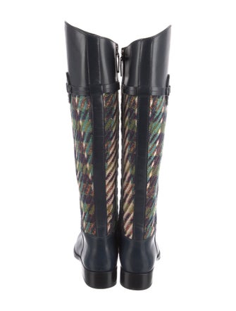 Tory Burch Leather Printed Riding Boots
