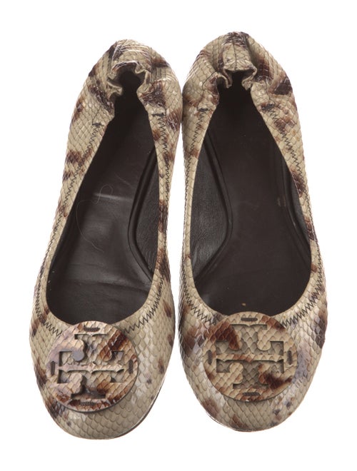 Tory Burch Embossed Leather Animal Print Ballet Flats