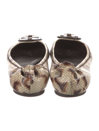 Tory Burch Embossed Leather Animal Print Ballet Flats
