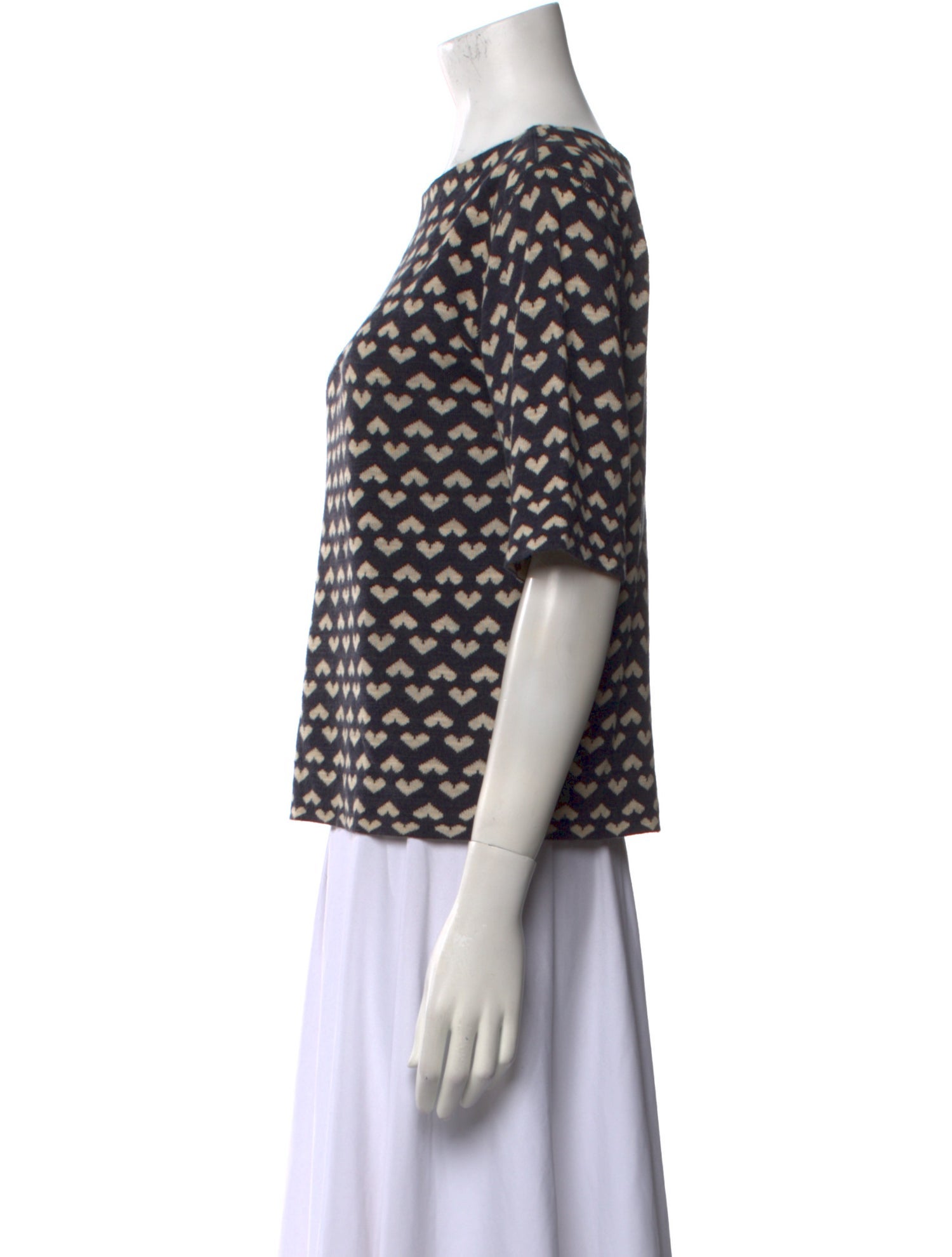 Tory Burch Printed Bateau Neckline Top