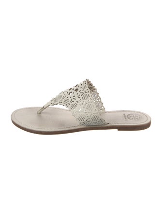 Tory Burch Leather Animal Print Slides