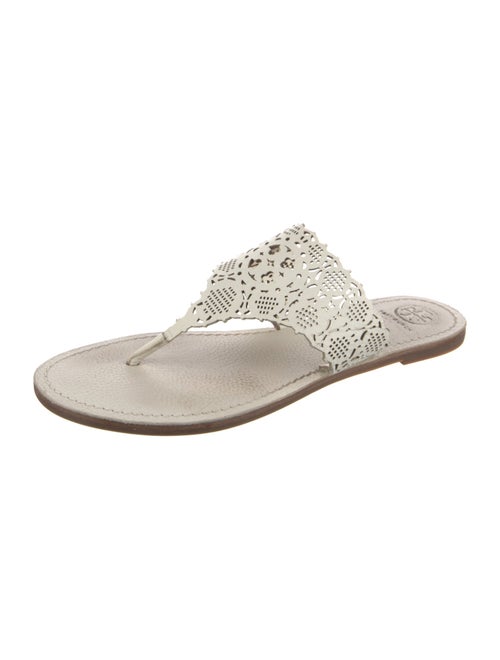 Tory Burch Leather Animal Print Slides