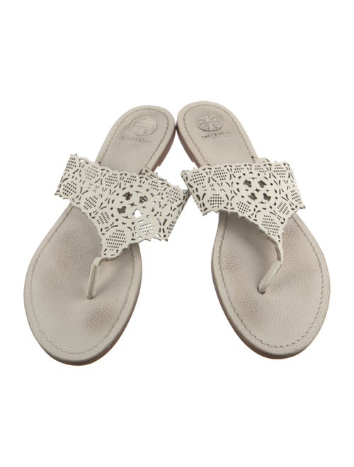 Tory Burch Leather Animal Print Slides