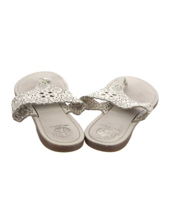 Tory Burch Leather Animal Print Slides