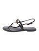 Tory Burch Signature Logo Leather T-Strap Sandals