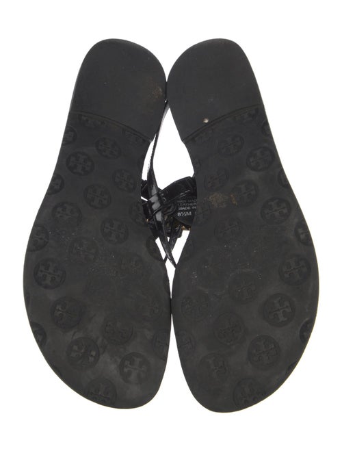 Tory Burch Signature Logo Leather T-Strap Sandals