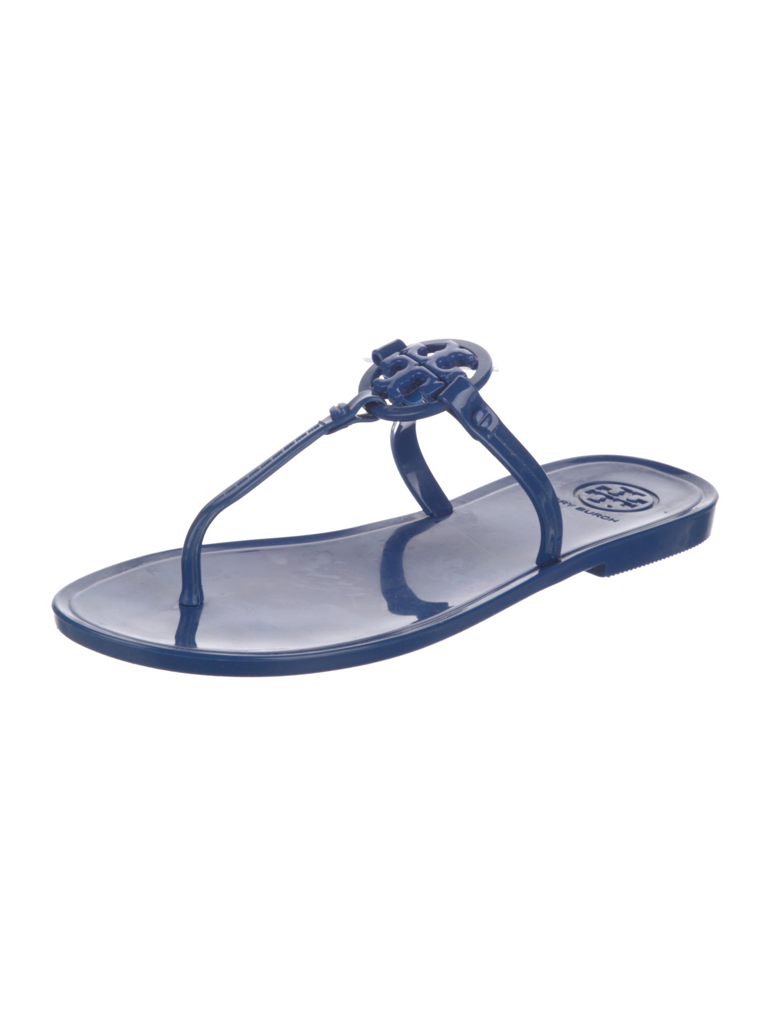 Tory Burch Signature Logo Rubber T-Strap Sandals