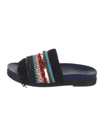 Tory Burch Leather Printed Slides