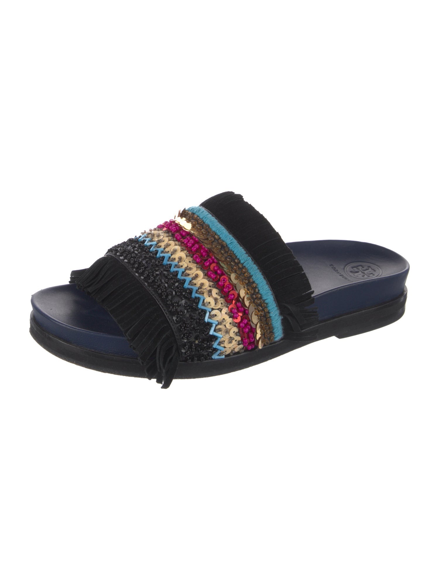 Tory Burch Leather Printed Slides