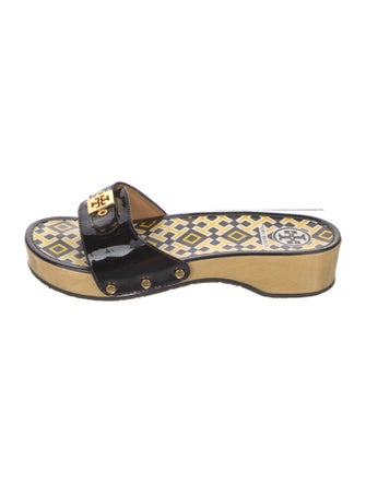 Tory Burch Patent Leather Printed Slides