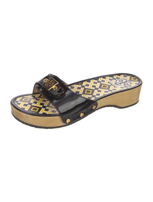 Tory Burch Patent Leather Printed Slides
