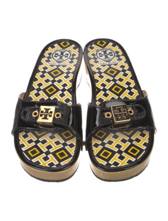 Tory Burch Patent Leather Printed Slides