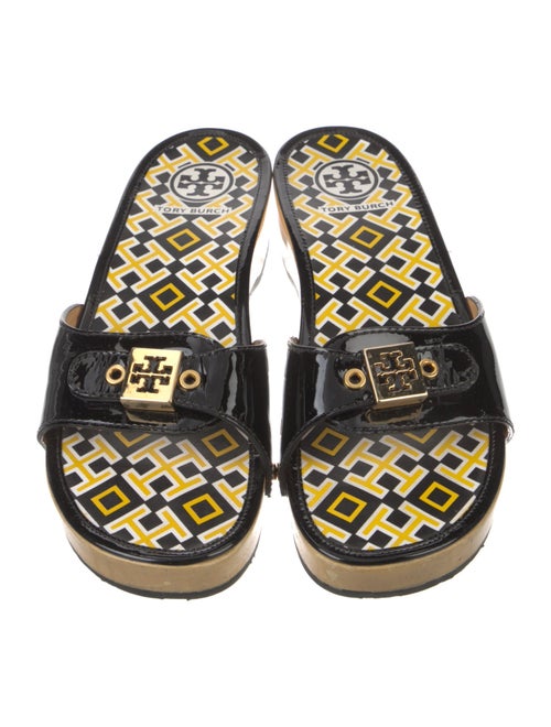 Tory Burch Patent Leather Printed Slides