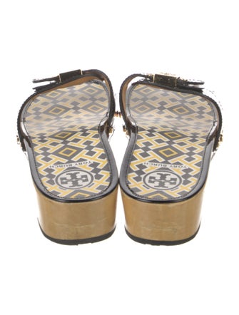 Tory Burch Patent Leather Printed Slides