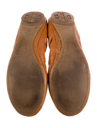 Tory Burch Leather Whipstitch Trim Ballet Flats