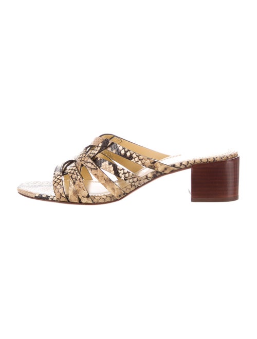 Tory Burch Leather Animal Print Slides