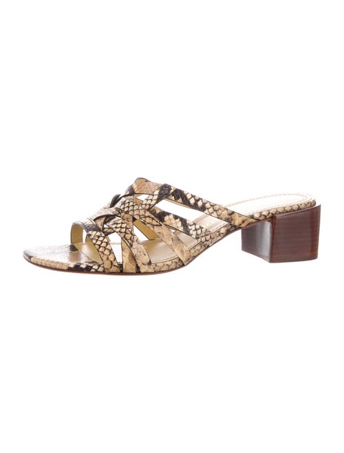 Tory Burch Leather Animal Print Slides